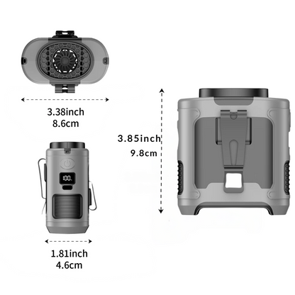 Portable Waist Cooler Fan with Power Bank & LED Lighting