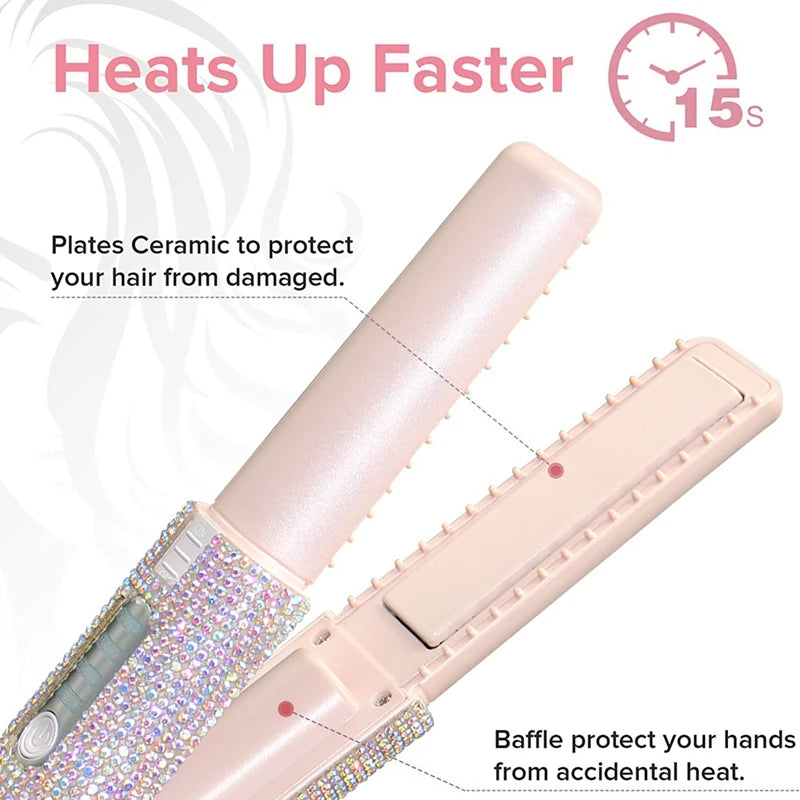 Portable 2-in-1 Electric Hair Straightener and Curler