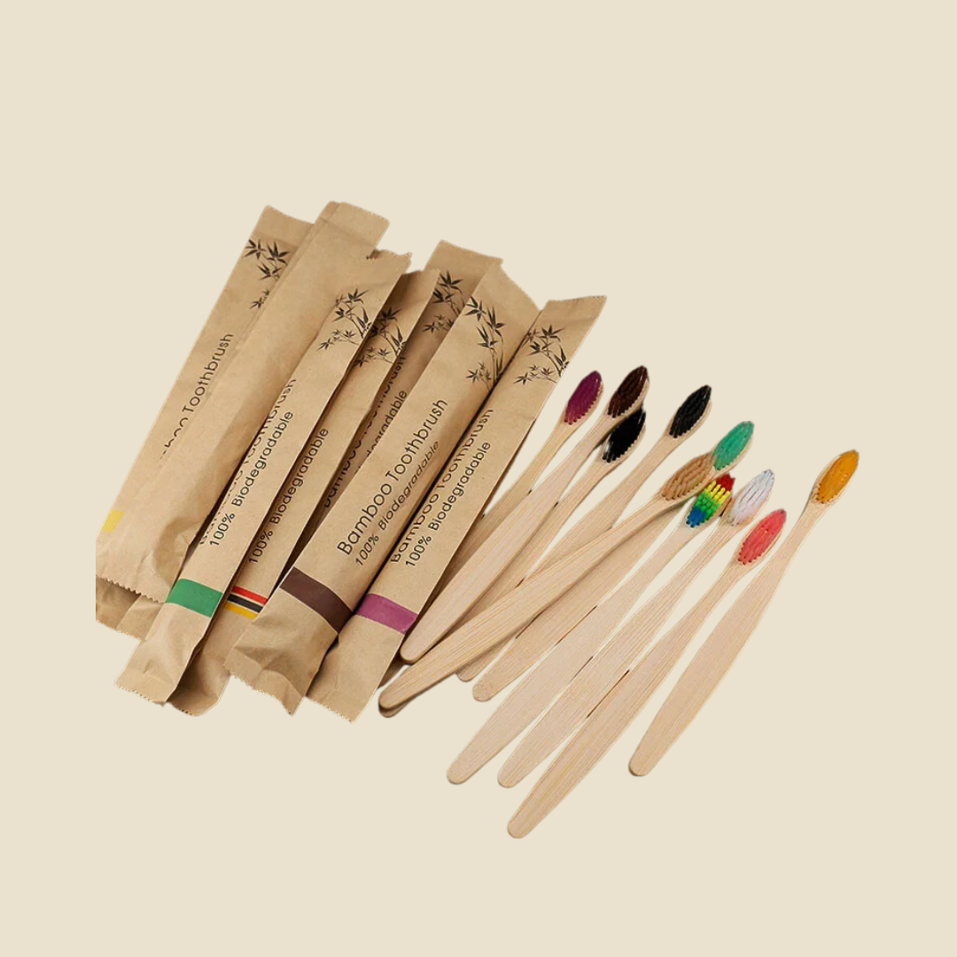 Bamboo Colorful Toothbrushes 10pcs