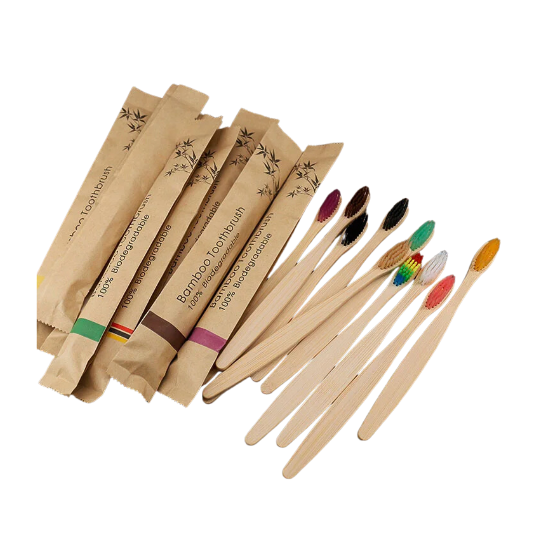 Bamboo Colorful Toothbrushes 10pcs